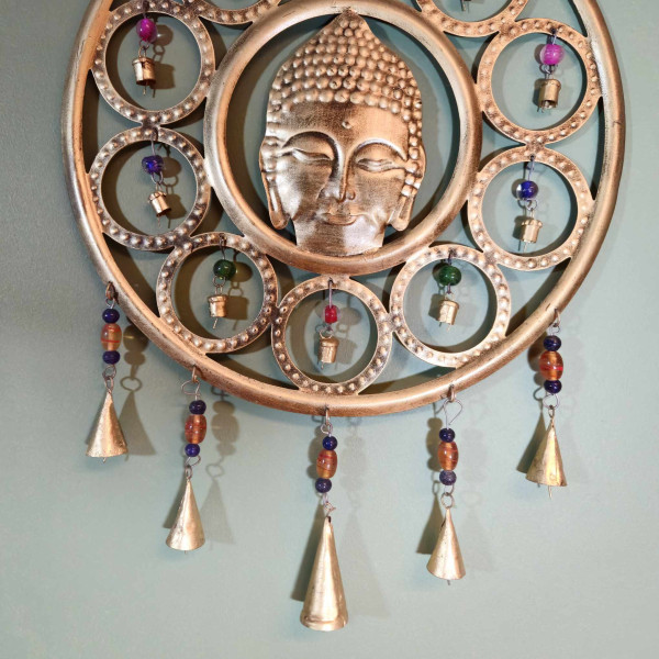 Carillon Indien Tête de Bouddha : Harmonie et Sérénité Artisanale