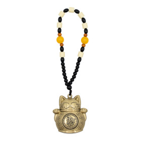 Amulette chat porte bonheur feng shui richesse talisman chance prospérité pendentif zen Namaste Visé