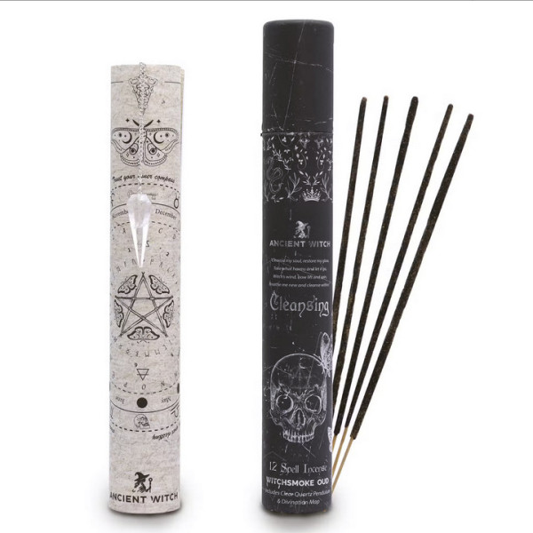Kit rituel purification avec encens et pendule cristal de roche pour nettoyage énergétique maison