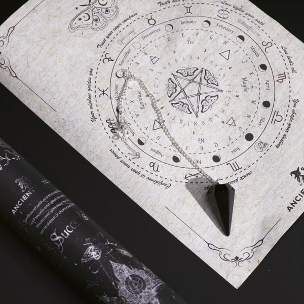 Coffret ésotérique abondance avec rituel succès, encens et pendule obsidienne noire divination