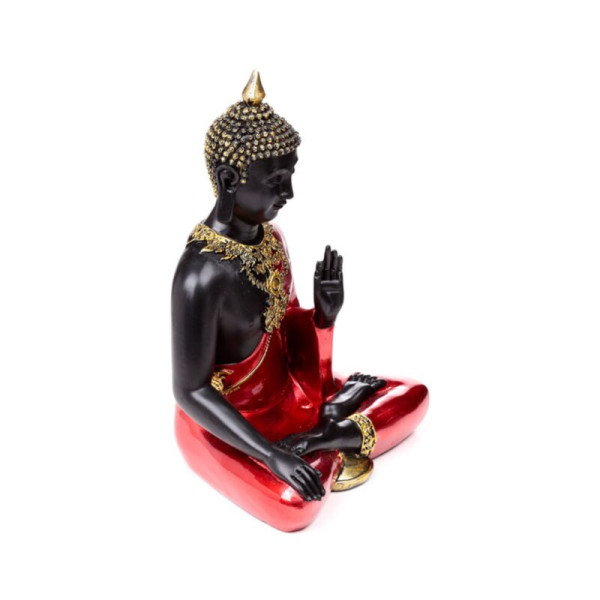 statue bouddha méditation rouge noir doré décoration bouddha salon zen