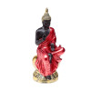 Statue Bouddha thai éveil rouge noir doré assis décoration zen intérieure spirituelle
