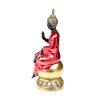 Statue bouddha profil rouge doré assis décoration bouddha zen maison feng shui