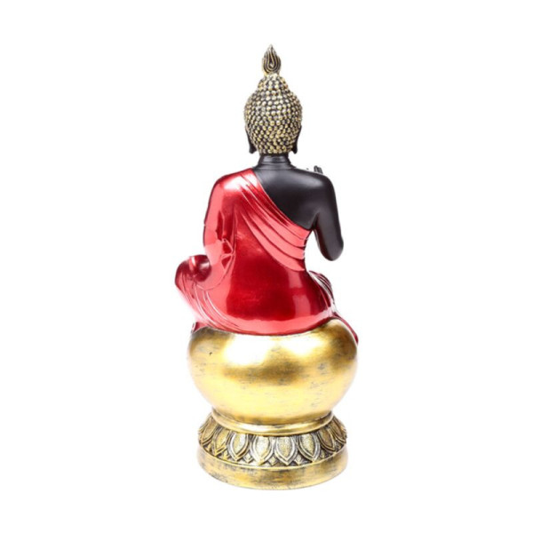 Statue bouddha dos rouge noir doré objet bouddha décoration zen intérieur énergie