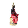Statue bouddha angle droit rouge noir doré objet décoration zen intérieur apaisant