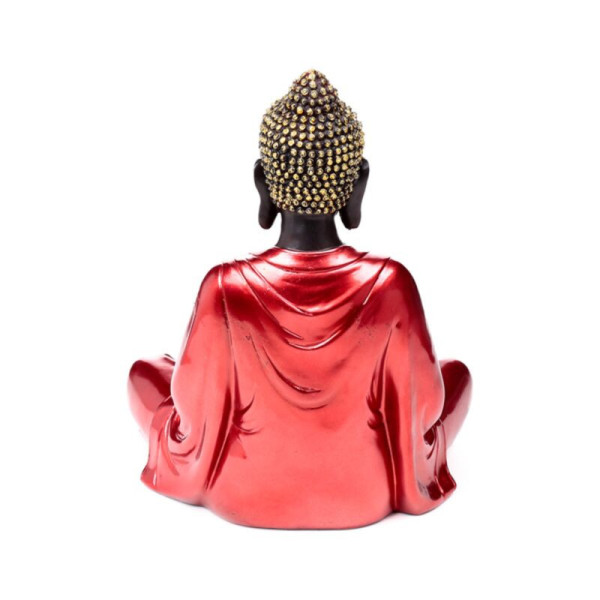 statue bouddha thai dos rouge et or décoration zen maison énergie positive