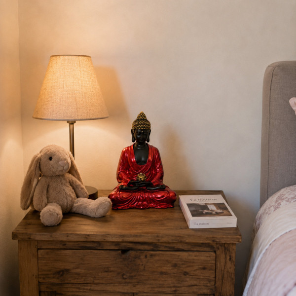 statue bouddha thai chambre enfant table nuit lampe doudou ambiance zen apaisante