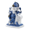 Statue Ganesh bleu et blanc vue latérale décoration spirituelle et objet zen pour la maison