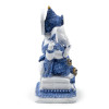 Statue Ganesh méditation vue arrière latérale bleu et blanc objet spirituel porte-bonheur