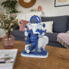 Statue Ganesh bleu et blanc sur table de salon ambiance zen et décoration bien-être
