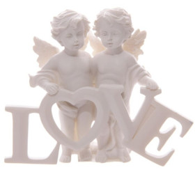 Anges de l'amour avec inscription LOVE - décoration romantique et symbole d'amour pour chambre zen