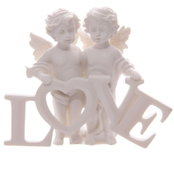 Anges de l'amour avec inscription LOVE - décoration romantique et symbole d'amour pour chambre zen