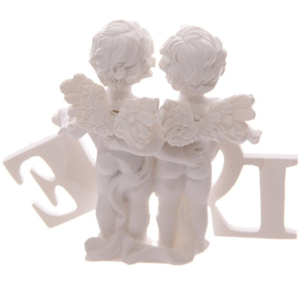 Anges de l'amour dos de la statuette - décoration ange blanc symbole d'amour éternel