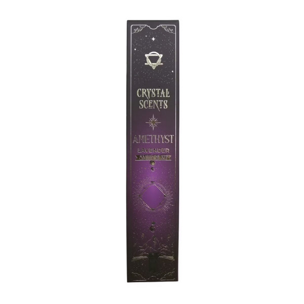 Encens Crystal Scents Améthyste et Lavande pour relaxation, méditation et harmonie émotionnelle