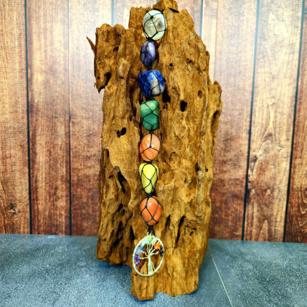 Pendant Arbre de Vie 7 Chakras en Pierres Naturelles Premium