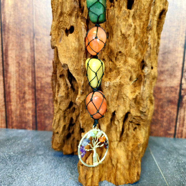 Pendant Arbre de Vie 7 Chakras en Pierres Naturelles Premium
