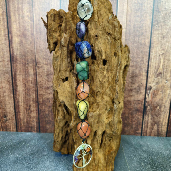 Pendant Arbre de Vie 7 Chakras en Pierres Naturelles Premium
