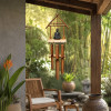 Carillon Bouddha en bambou pour terrasse zen, relaxation et décoration naturelle