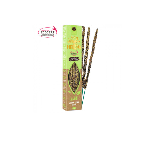 Boîte d'encens Herbio Jasmin avec bâtons naturels certifiés Ecocert | Boutique Namaste Visé