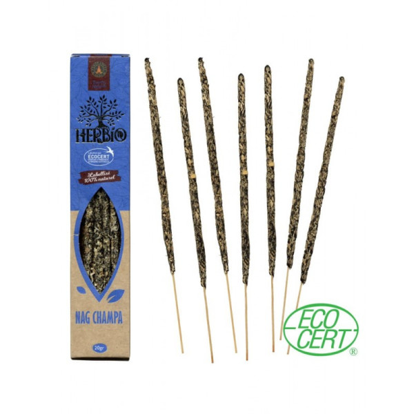 Boîte d'encens Herbio Nag Champa avec bâtons d'encens naturels certifiés Ecocert | Namaste Visé