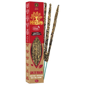 Encens Herbio Sang de Dragon 100 % naturel certifié Ecocert avec bâtons d'encens artisanaux