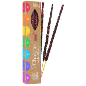 Encens Herbio 7 Chakras 100 % naturel certifié Ecocert avec bâtons d'encens multicolores