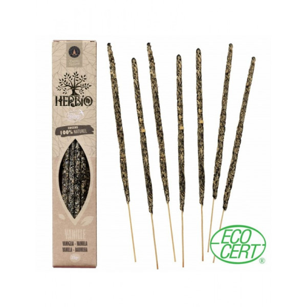 Boîte d'encens Herbio Vanille avec bâtons naturels certifiés Ecocert