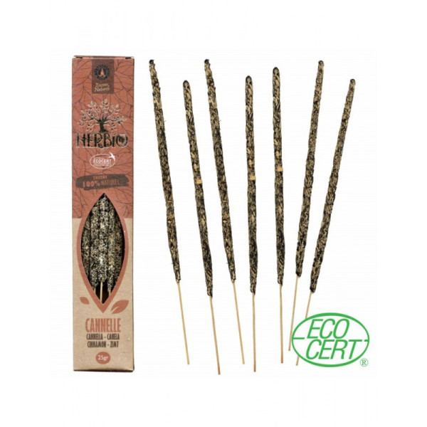 Boîte d'encens Herbio Cannelle avec bâtons naturels certifiés Ecocert