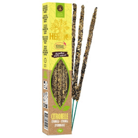 Encens Herbio Citronnelle 100 % naturel certifié Ecocert, bâtons d'encens artisanaux 20 g