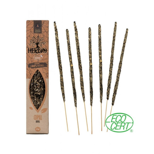 Boîte d'encens Herbio Copal avec bâtons naturels certifiés Ecocert