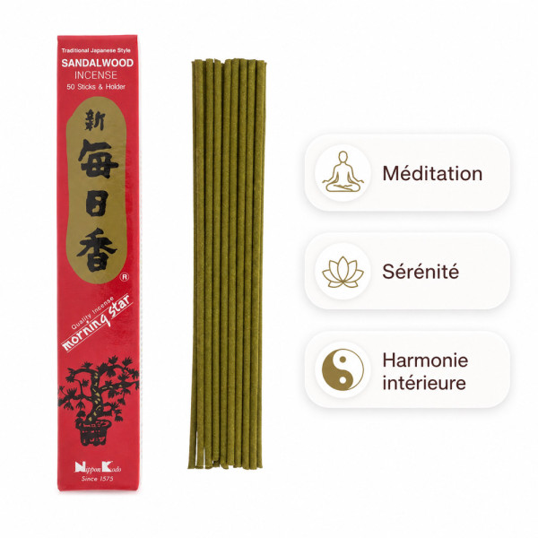 Encens Morning Star Santal avec bâtonnets et bulles Méditation, Sérénité et Harmonie intérieure