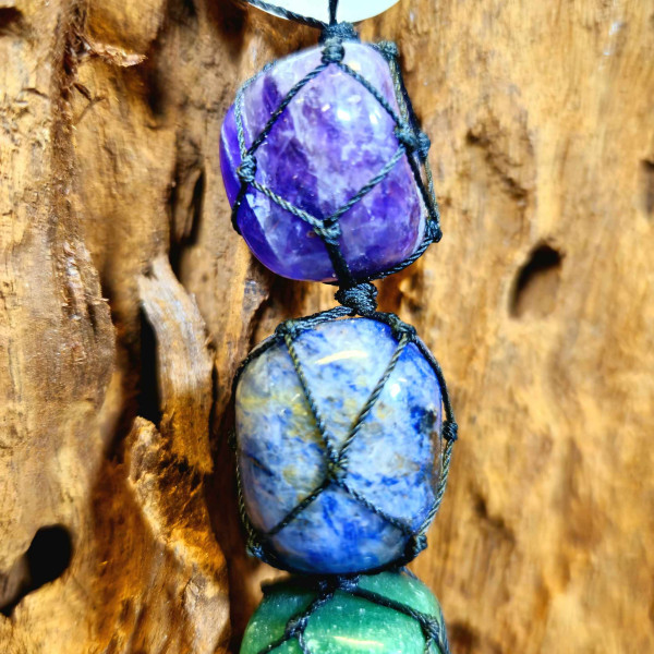 Pendant Hamsa en Pierres Naturelles – Protection et Élégance