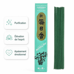 Encens Morning Star Gardenia avec 50 bâtonnets, purification, élévation de l’esprit et apaisement émotionnel
