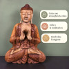 Bouddha de la transmission en bois de suar : visuel sur le calme, la méditation et la sagesse