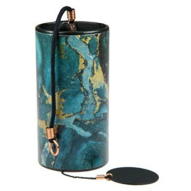 Carillon à vent Zaphir Crystalide bleu-vert et doré, élément Bois associé au printemps, fabriqué en France