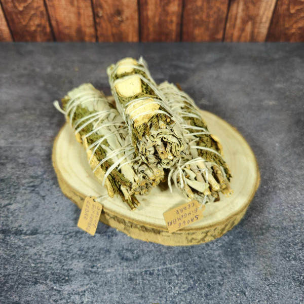 Fagot artisanal de sauge blanche, gingembre et cèdre
