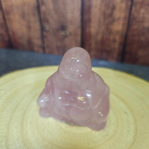 Statuette de Bouddha en Quartz Rose