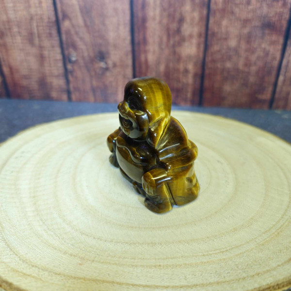 Statuette de Bouddha en Œil de Tigre – Protection & Confiance en soi