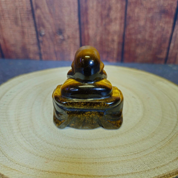 Statuette de Bouddha en Œil de Tigre – Protection & Confiance en soi