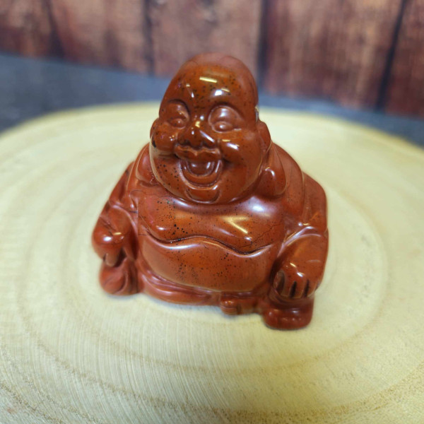 Statuette de Bouddha en Jaspe Rouge – Vitalité & Énergie Positive
