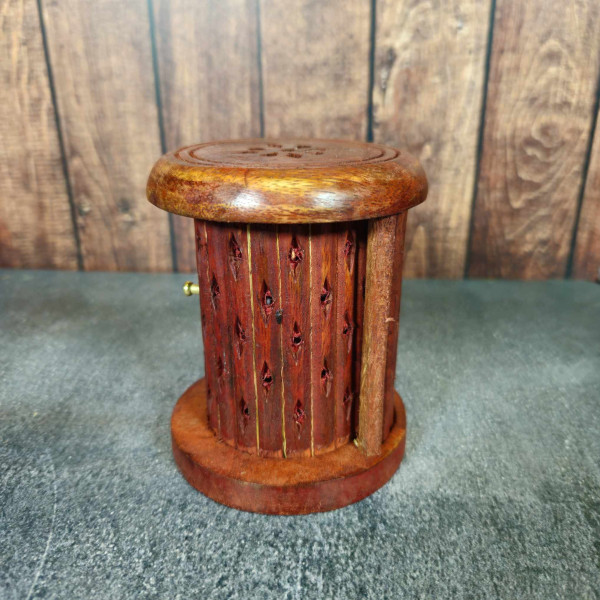 Brûleur d'encens en bois de manguier | Tonneau artisanal unique
