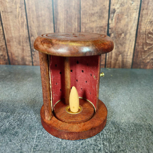 Brûleur d'encens en bois de manguier | Tonneau artisanal unique