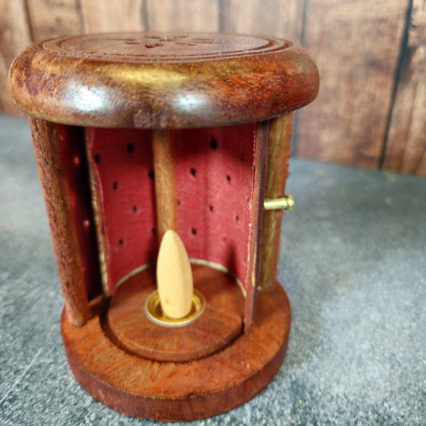Brûleur d'encens en bois de manguier | Tonneau artisanal unique