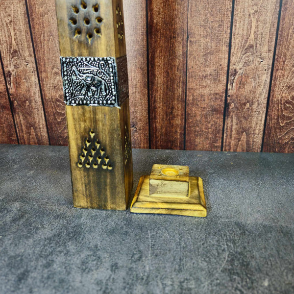 Porte-encens tour éléphant en bois – Artisanat unique