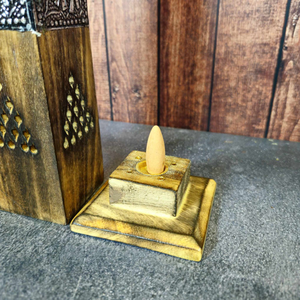 Porte-encens tour éléphant en bois – Artisanat unique