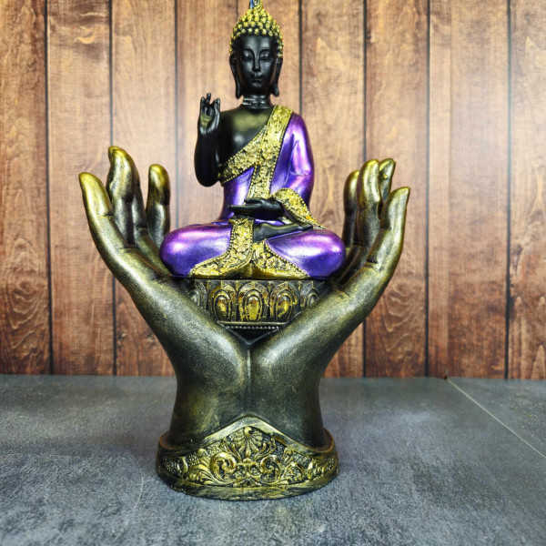 Bouddha en mains en Résine Naturelle – Sérénité et Bien-être