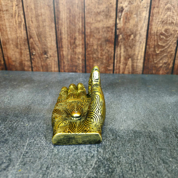 Porte-encens "Main de Bouddha" dorée – Élégance zen en résine naturelle