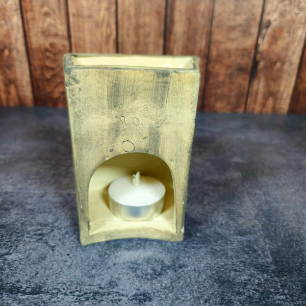 Brûleur de fondants en céramique grise motif Bonzaï