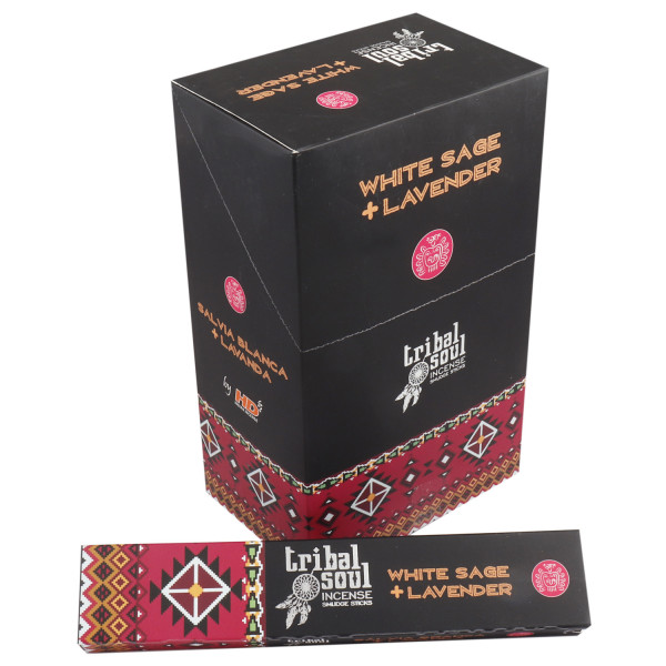 Détail du bâtonnet d’encens Sauge Blanche et Lavande Tribal Soul