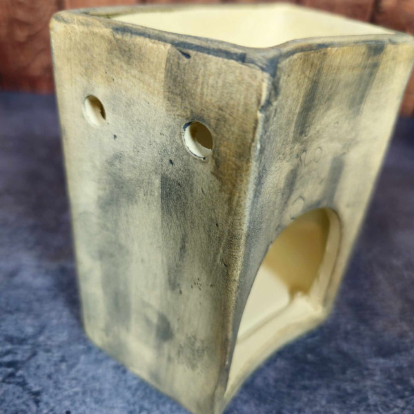Brûleur de fondants en céramique grise motif Bonzaï